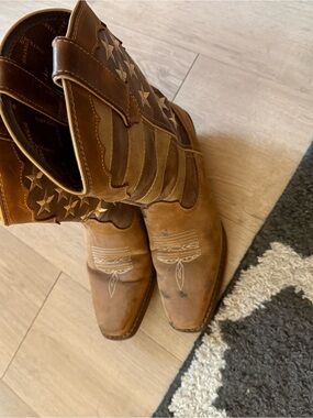 Durango Brown Women's Western Star-Accent Leather Boots